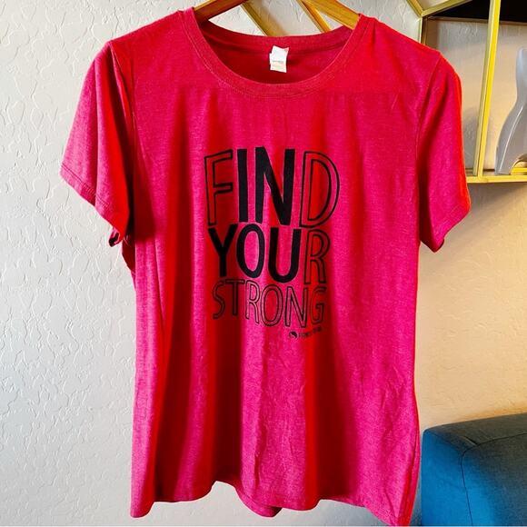 District Fitness Tee Co workout tee shirt FIND YOUR STRONG womens size XL ladies - Picture 1 of 4